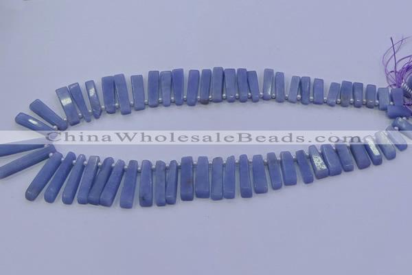 CTD3694 Top drilled 6*15mm - 8*35mm sticks blue angel skin gemstone beads