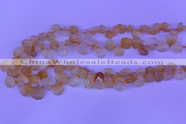 CTD3852 Top drilled 12*13mm - 13*15mm freeform citrine beads