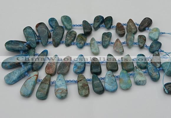 CTD491 Top drilled 10*22mm - 15*45mm freeform apatite beads