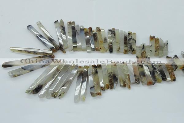 CTD830 15.5 inches 6*30mm - 7*65mm sticks montana agate beads