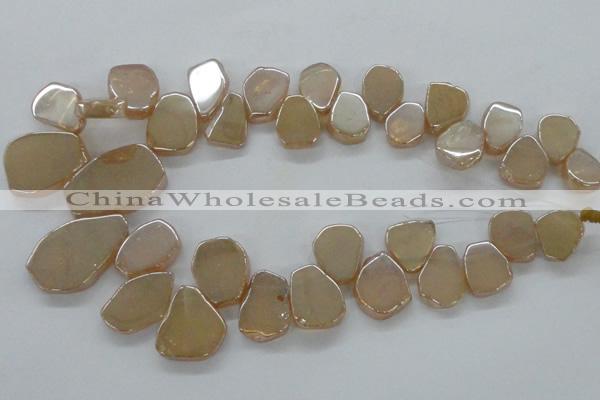 CTD908 Top drilled 15*20mm - 20*30mm freeform plated quartz beads