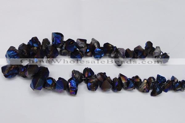 CTD948 Top drilled 8*10mm - 18*25mm faceted nuggets plated amethyst beads