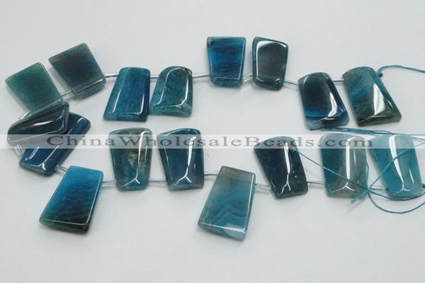 CTD967 Top drilled 22*30mm trapezoid agate gemstone beads