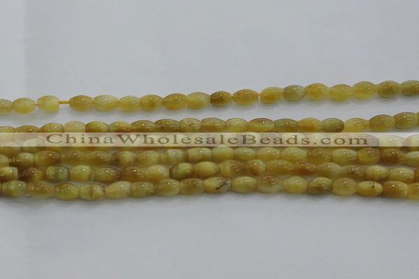 CTE1515 15.5 inches 6*10mm rice golden tiger eye beads wholesale