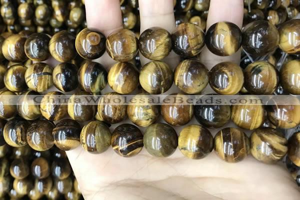 CTE2151 15.5 inches 14mm round yellow tiger eye beads wholesale