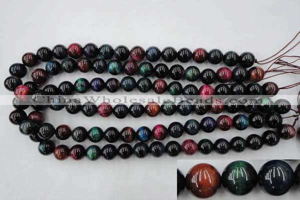 CTE594 15.5 inches 12mm round colorful tiger eye beads wholesale