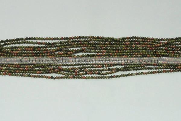 CTG104 15.5 inches 2mm round tiny unakite gemstone beads wholesale