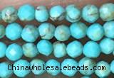 CTG1056 15.5 inches 2mm faceted round tiny turquoise beads