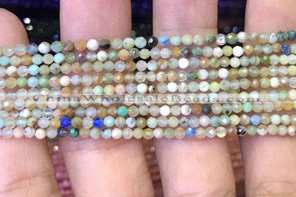 CTG1081 15.5 inches 2mm faceted round tiny chrysocolla beads