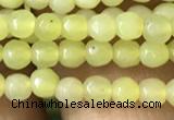 CTG1148 15.5 inches 3mm faceted round tiny lemon jade beads