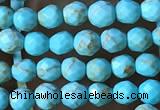 CTG1172 15.5 inches 3mm faceted round tiny turquoise beads