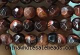 CTG1186 15.5 inches 3mm faceted round tiny red tiger eye beads