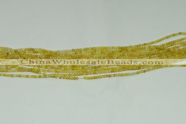 CTG121 15.5 inches 2mm round tiny yellow agate beads wholesale