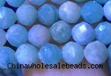 CTG1214 15.5 inches 4mm faceted round tiny amazonite beads