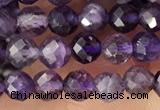 CTG1344 15.5 inches 4mm faceted round amethyst gemstone beads