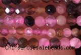 CTG1436 15.5 inches 2mm faceted round tourmaline beads wholesale