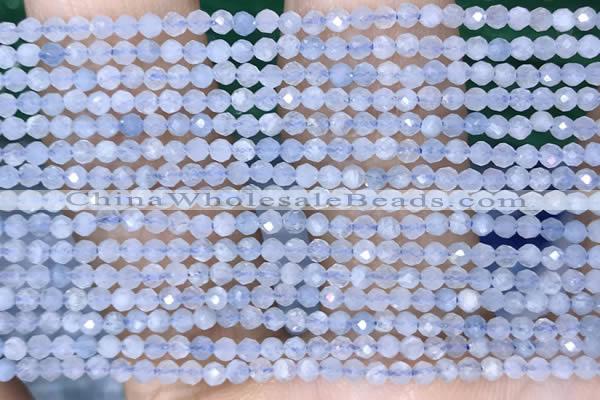 CTG1441 15.5 inches 2mm faceted round aquamarine beads wholesale