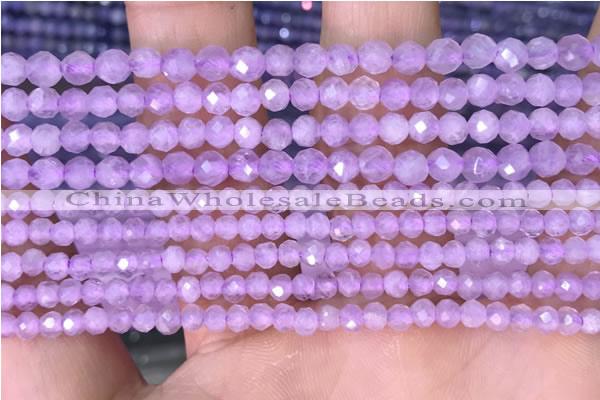 CTG1485 15.5 inches 3mm faceted round lavender amethyst beads