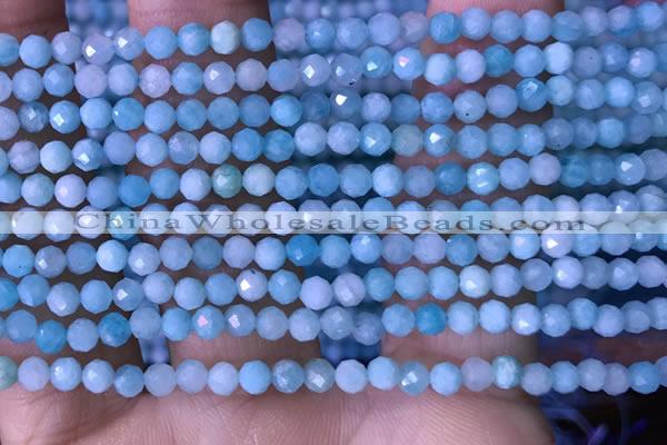 CTG1495 15.5 inches 3mm faceted round amazonite beads wholesale