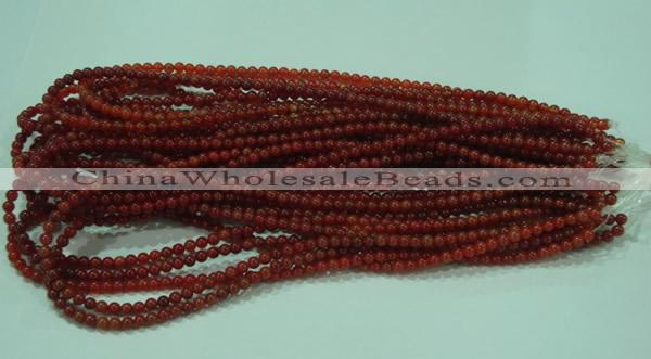 CTG15 15.5 inch 4mm round B grade tiny red agate beads wholesale