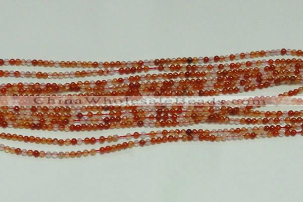 CTG153 15.5 inches 3mm round grade A tiny red agate beads wholesale