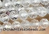 CTG1530 15.5 inches 4mm faceted round white crystal beads wholesale