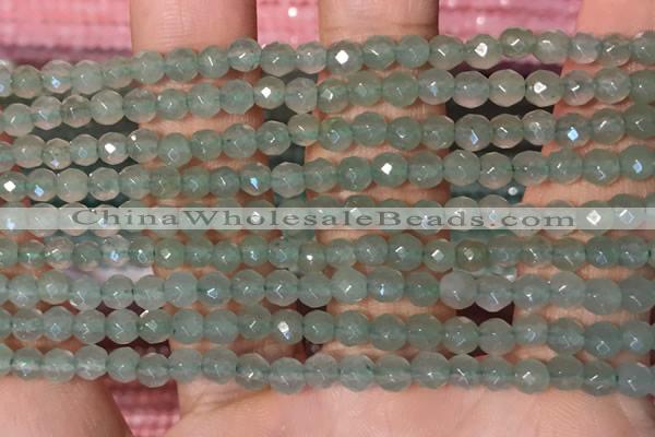 CTG2203 15 inches 2mm,3mm & 4mm faceted round green aventurine jade beads