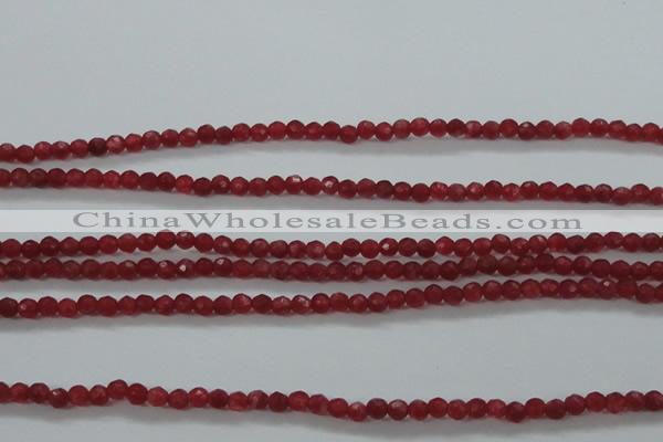 CTG404 15.5 inches 2mm faceted round tiny dyed candy jade beads