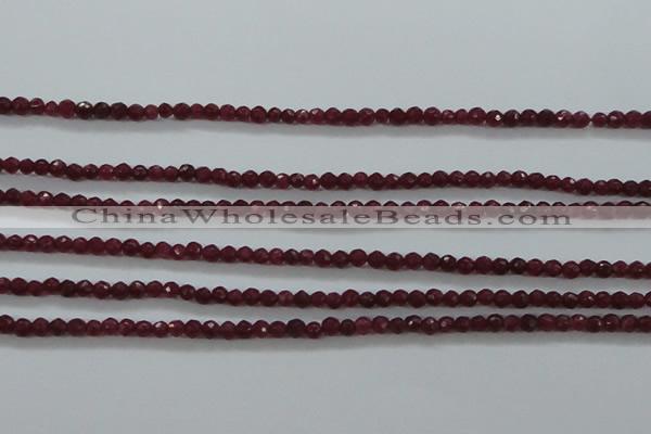 CTG405 15.5 inches 2mm faceted round tiny dyed candy jade beads