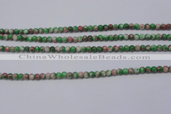 CTG451 15.5 inches 3mm round tiny dyed rain flower stone beads