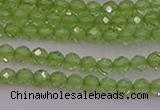 CTG500 15.5 inches 2mm faceted round tiny peridot gemstone beads