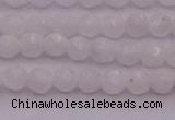 CTG506 15.5 inches 4mm faceted round tiny white moonstone beads