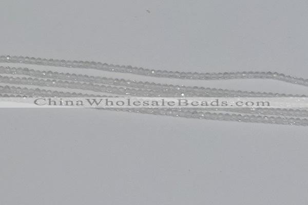 CTG600 15.5 inches 2mm faceted round white crystal beads