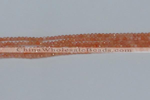 CTG610 15.5 inches 3mm faceted round golden sunstone beads