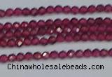 CTG617 15.5 inches 2mm faceted round mozambique red garnet beads