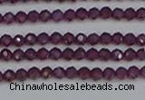 CTG620 15.5 inches 3mm faceted round Indian purple garnet beads