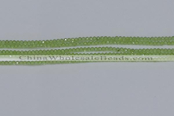 CTG630 15.5 inches 3mm faceted round peridot gemstone beads