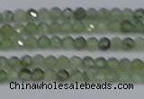 CTG634 15.5 inches 3mm faceted round green rutilated quartz beads