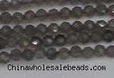 CTG640 15.5 inches 3mm faceted round smoky black obsidian beads