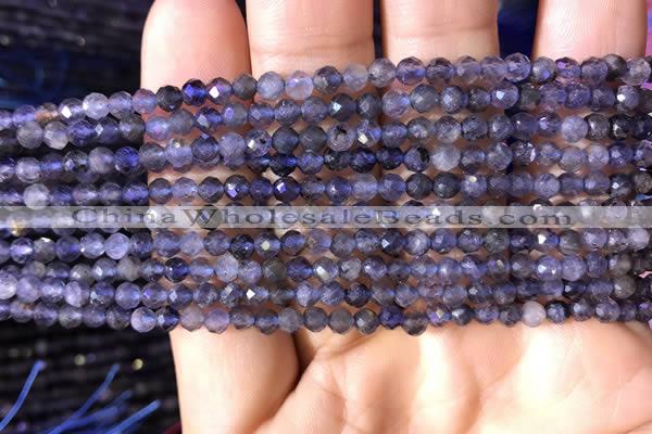 CTG754 15.5 inches 3mm faceted round tiny iolite gemstone beads