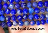 CTG782 15.5 inches 3mm faceted round tiny lapis lazuli beads wholesale