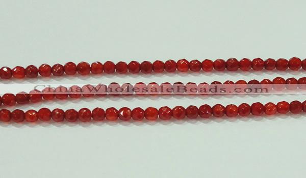 CTG82 15.5 inches 3mm faceted round tiny red agate beads wholesale