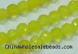 CTG88 15.5 inches 3mm faceted round tiny yellow agate beads wholesale