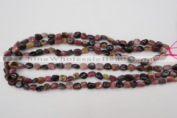 CTO381 15.5 inches 7*9mm natural tourmaline nuggets beads