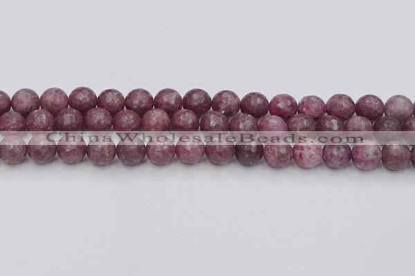 CTO659 15.5 inches 10mm faceted round Chinese tourmaline beads