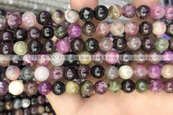 CTO673 15.5 inches 8mm round natural tourmaline beads wholesale