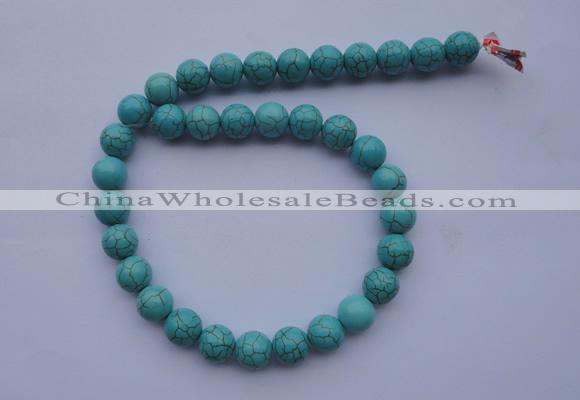 CTU04 15.5 inches 10mm round blue turquoise strand beads Wholesale