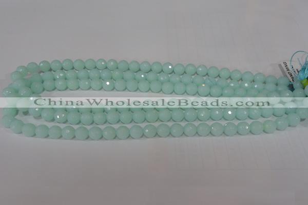 CTU2573 15.5 inches 8mm faceted round synthetic turquoise beads