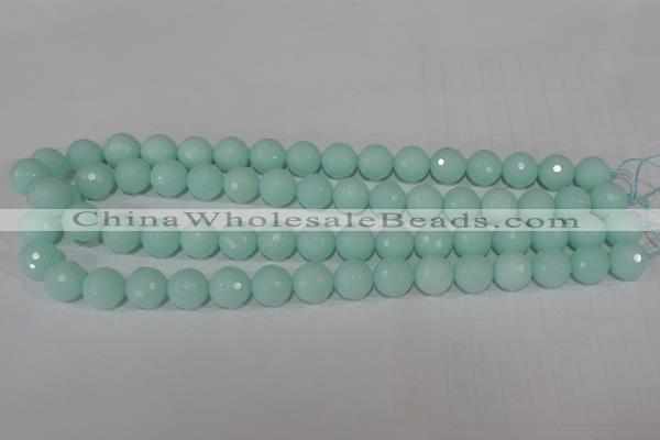 CTU2575 15.5 inches 12mm faceted round synthetic turquoise beads