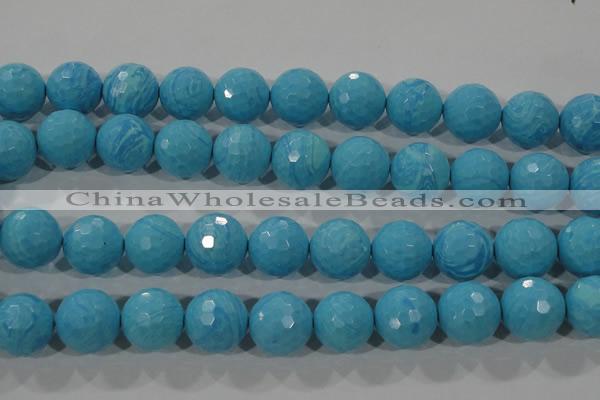 CTU2597 15.5 inches 18mm faceted round synthetic turquoise beads